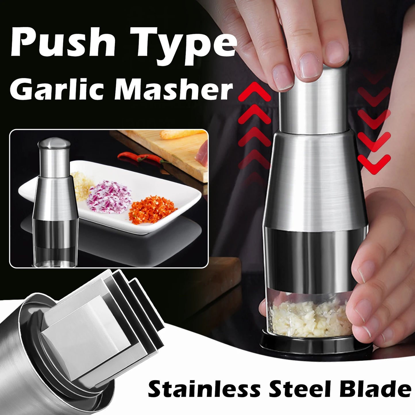Manual Onion Chopper Garlic Crusher Pressing Handheld Food Chopper Slicer Dicer Mixer Kitchen Vegetable Slicer Peeler Tools| | - AliExpress