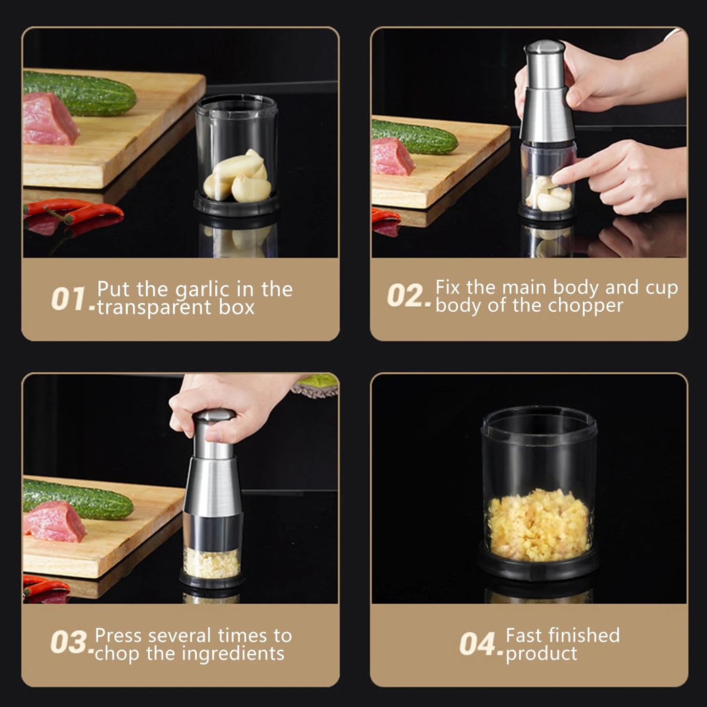 Manual Onion Chopper Garlic Crusher Pressing Handheld Food Chopper Slicer Dicer Mixer Kitchen Vegetable Slicer Peeler Tools| | - AliExpress