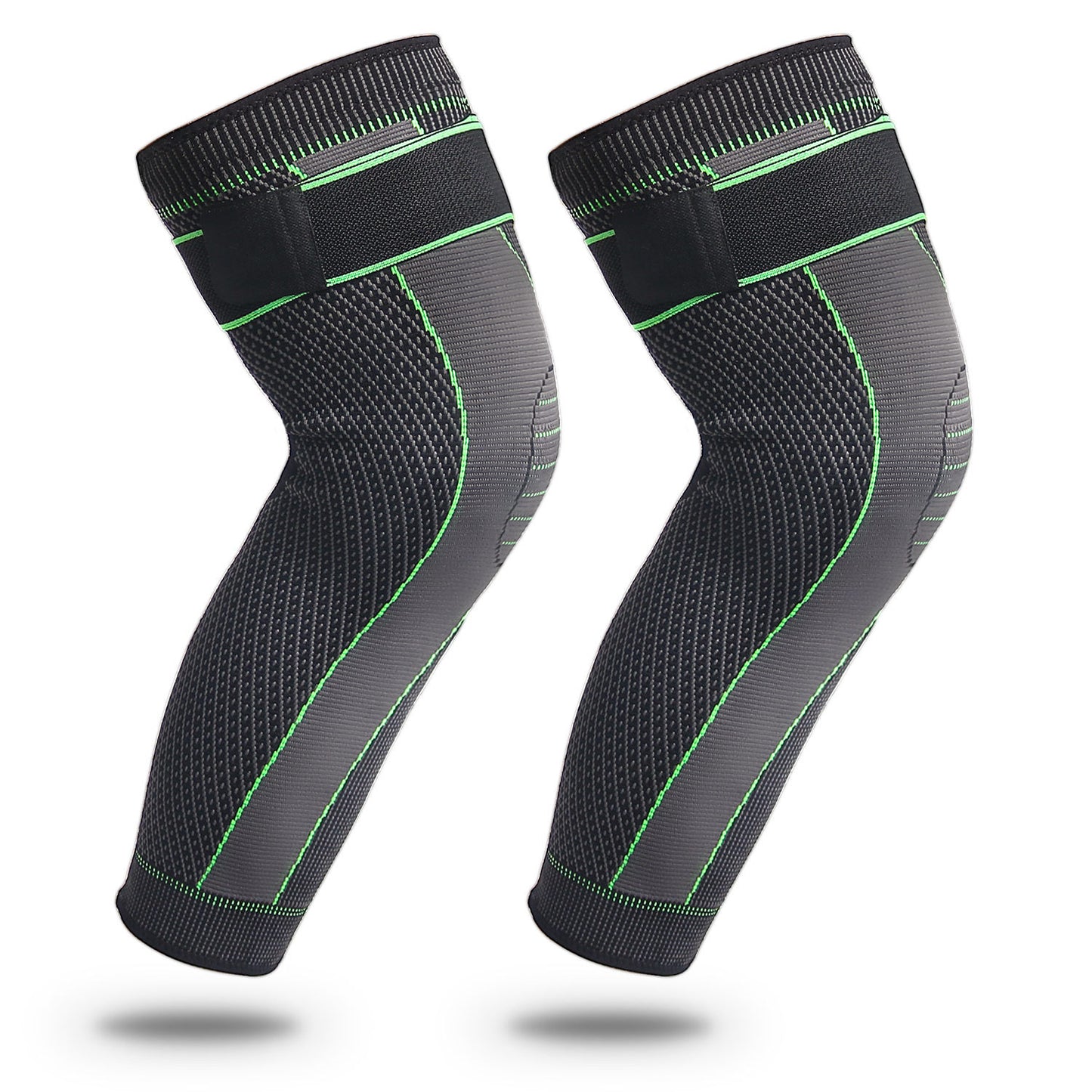 Extended Men&#039;s Sports Knitted Nylon Knee Pads Compression Knee Pads Cycling Dance Knee Pads Long Strap-on Protection Knee Pads